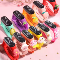 Jam Tangan Digital LED Oval Mewah Anak-Anak, Gelang Silikon Sporty Fashion Terbaru untuk Anak Laki-Laki Perempuan, Kartun Grosir
