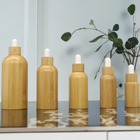 Kustom Logo ukiran Semua bambu minyak esensial botol tetes 10ml 15ml 30ml 50ml botol penetes tutup sekrup