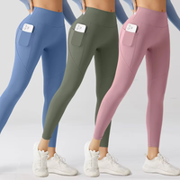 Leggings de yoga pour femmes, taille haute 28 pouces, effet ventre plat, séchage rapide, avec logo personnalisé, pantalon d'entraînement avec poches