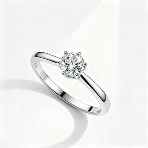 Lucine straordinario 4 Ct anello di diamanti con rapporto <span class=keywords><strong>GIA</strong></span> e confezione di lusso 4 Ct anello di diamanti 14k 18k oro bianco - Product Image 2