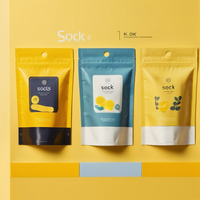 Sac d'emballage en plastique à fermeture éclair personnalisé à trois soudures latérales pour l'emballage de chaussettes/vêtements/sous-vêtements