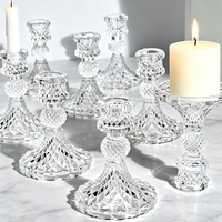 Bougeoir en verre cristal Décorations en verre Décorations Bougeoir nordique Bougeoir décoratif Bougeoir