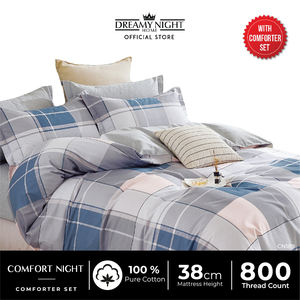 Ensemble de couette super simple confortable et moderne en coton 100% écologique, 3 pièces, 800 fils, doux et chaud, literie relaxante - Product Image 4