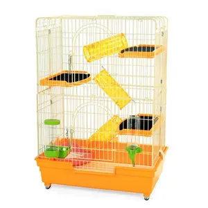 783 Detachable Casters With Feeder And Drinker 3 Layer Wire Chinchilla Guinea Pig Ferret Pet Cage For Sale