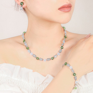 Conjuntos <span class=keywords><strong>de</strong></span> Joyería Africana <span class=keywords><strong>de</strong></span> Lujo con Circonitas Verdes <span class=keywords><strong>de</strong></span> Marca Famosa para Mujer, Conjunto <span class=keywords><strong>de</strong></span> Joyería Nupcial <span class=keywords><strong>de</strong></span> Ágata y Circonita <span class=keywords><strong>de</strong></span> Dubái para Bodas y Fiestas, Regalo - Product Image 4