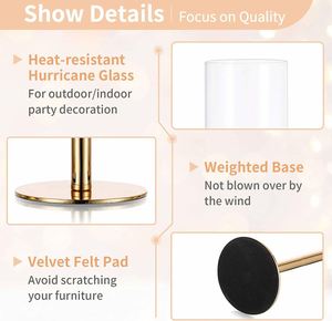 European Retro Table Decoration Electroplating Gold Taper Metal <b>Glass</b> Candle Ornaments <b>Candlestick</b> Holder for Party Wedding - Product Image 3
