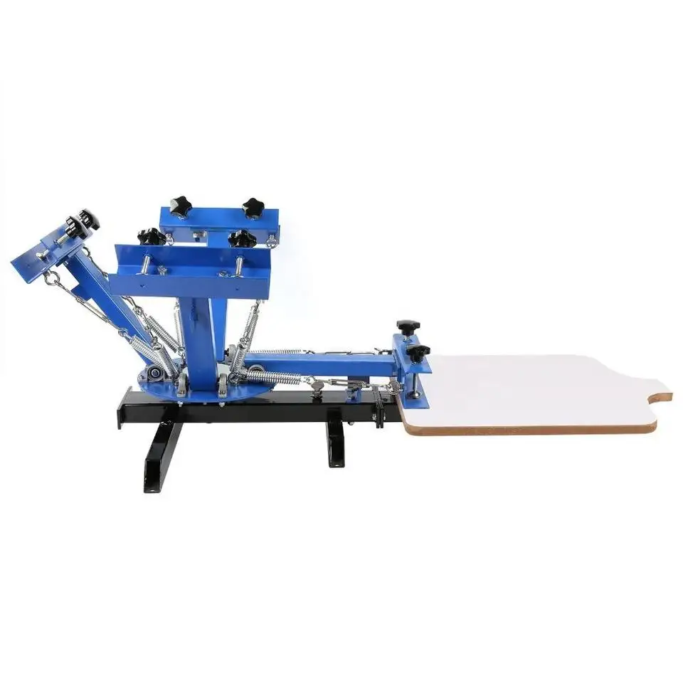 manual rotary table top 4 color 2 print bed screen printer DIY for t-shirt screen printing equipment price