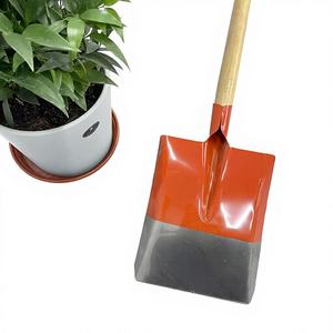 Petite <span class=keywords><strong>pelle</strong></span> carrée en fer à tête triangulaire inversée avec <span class=keywords><strong>manche</strong></span> en bois pour le jardinage, l'agriculture et l'élevage - Product Image 1