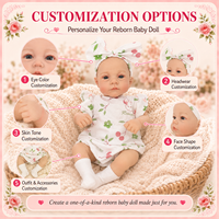 BAkwbwBY Poupée Reborn 18 Pouces Corps en Tissu Souple Ensemble Mode Bébé Réaliste Nouveau-Né pour Filles et