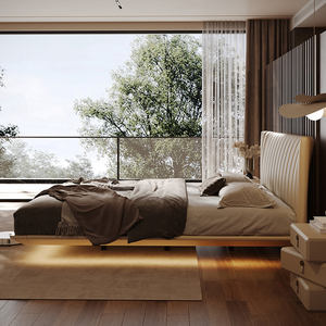 Итальянская минималистичная кровать-шкатулка с обивкой из натуральной кожи высшего качества, размера «<span class=keywords><strong>king</strong></span>-<span class=keywords><strong>size</strong></span>», со скрытым хранилищем для главной спальни - Product Image 4