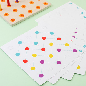 Montessori ของเล่นฝึกประสาทสัมผัสสำหรับเด็กวัยหัดเดินการ์ดลวดลายสีสันสดใสสำหรับการเรียนรู้ก่อนวัยเรียนเกมกระดานหมุดภูมิศาสตร์ไม้สำหรับเด็กวัยหัดเดิน - Product Image 4