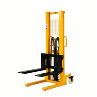 Chariot élévateur manuel 1 tonne en nylon et PU, chariot transpalette hydraulique avec hauteur de levage de 1,6 m, transpalette manuel à larges ouvertures pour entrepôt