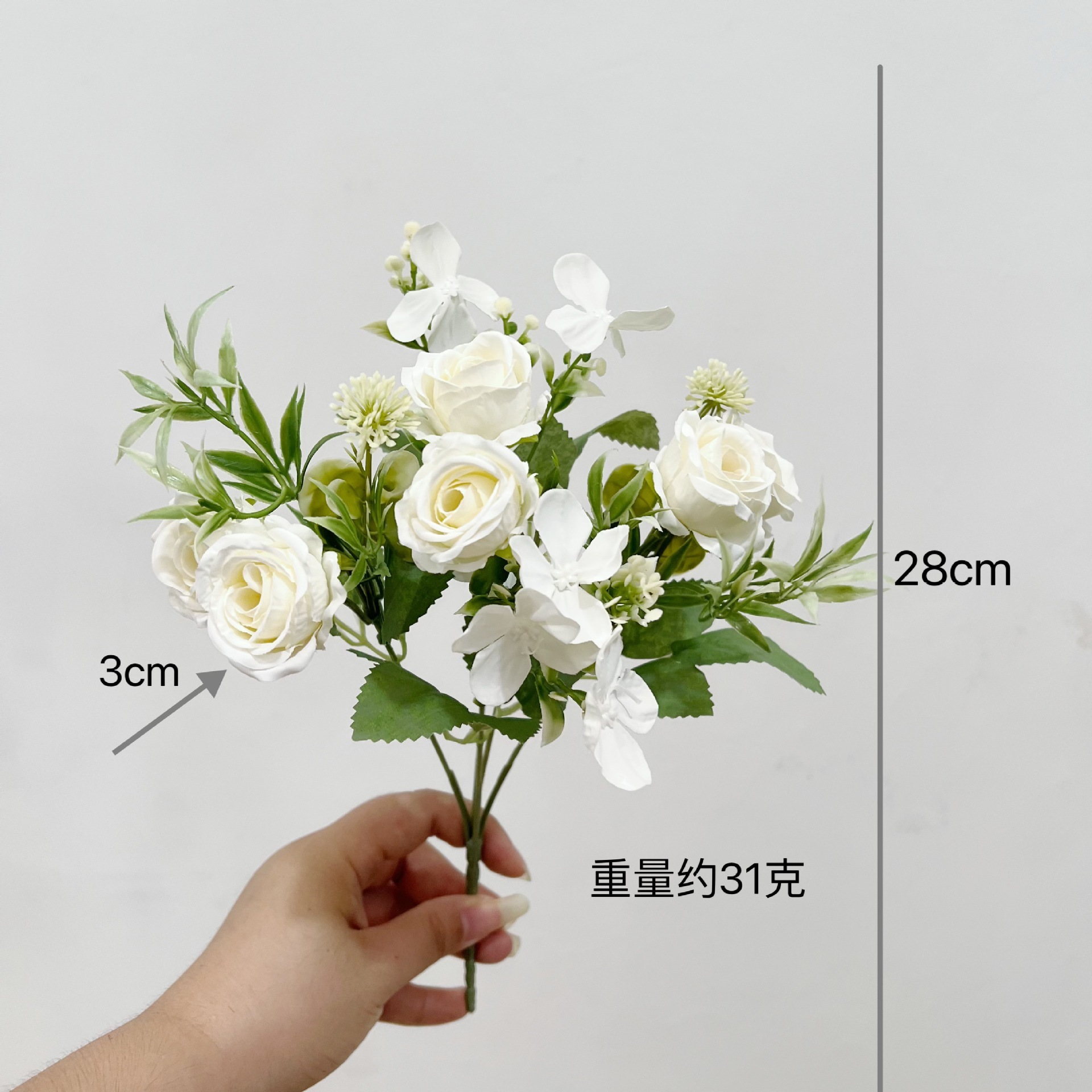 5 branches of Elsa Fairy Rose [white]