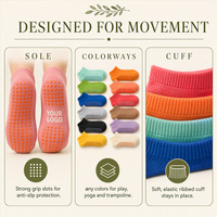 Chaussettes Jacquard Antidérapantes pour Femme, Modèle Cheville, Design Trampoline, Nouvelle Marque East Cotton, Chaussettes Colorées Personnalisées à Adhérence Renforcée
