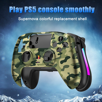 Manette de jeu sans fil EYP525 avec coque magnétique BT pour PS5, avec moteur de vibration, joystick, éclairage RVB et microphone
