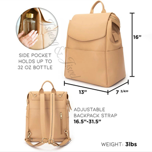 Mochila Pañalera de Cuero Genuino Premium, Elegante, con 16 Bolsillos, Compartimento Aislado <span class=keywords><strong>para</strong></span> Portátil, Resistente al Agua, Tamaño Mediano, <span class=keywords><strong>para</strong></span> Mamá - Product Image 3