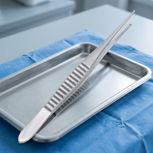 Pinces à tissus Gillies 1x2 à dents, manuelles, en acier inoxydable, pince chirurgicale, certifiées CE, instrument de chirurgie générale - Product Image 2
