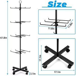 4 Tier <strong>Display</strong> Rack Movable Jewelry <strong>Keychain</strong> <strong>Display</strong> <strong>Stands</strong> for Vendor Events Floor Rack for Store <strong>Display</strong> - Product Image 5