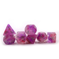 Jeu de 7 dés en résine pour dés vapeur rose polyédrique Dnd RPG