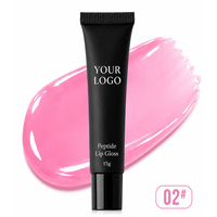20 Teintes Gloss à Lèvres Peptidique en Tube Noir, Marque Privée, Logo Personnalisé, Maquillage Végétalien, Vente en Gros, Repulpant, Nourrissant, Brillant, Longue Durée