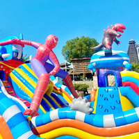 Grand toboggan gonflable géant d'extérieur pour adultes, thème safari, avec anneau de saut et toboggan aquatique, pour fêtes aquatiques, accessoires de parc aquatique