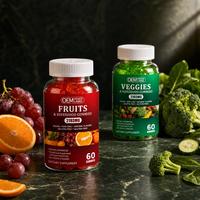 OEM Private Label Fruit en Groente Superfood Gummy Supplement Duo 2 x 60 Gummies Natuurlijke Smaken Vegan Glutenvrij