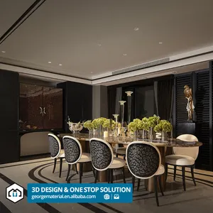 豪華でモダンな家のリビングルームキッチンのための3Dレンダーインテリアホームデザインサービス建設と建築デザイン