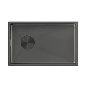 Fregadero de cocina rectangular de acero inoxidable con relieve, diseño de teclas de piano, pantalla digital y efecto de lluvia en cascada. - Product Image 3