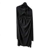 Ensemble de prière musulman imperméable : Robe Mukena et tapis de prière de voyage compact noir premium, écologique, léger et durable