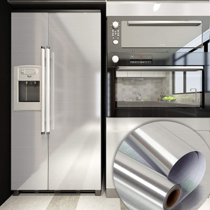 <span class=keywords><strong>Papel</strong></span> <span class=keywords><strong>tapiz</strong></span> de contacto de acero inoxidable, Adhesivo de pared temporal extraíble <span class=keywords><strong>para</strong></span> pelar y pegar, <span class=keywords><strong>para</strong></span> lavadora y <span class=keywords><strong>nevera</strong></span> - Product Image 1