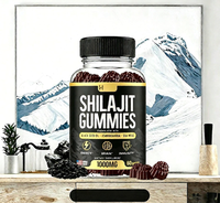 Complément alimentaire en gommes à l'enzyme de Shilajit pur de l'Himalaya, marque privée ODM/OEM, acide fulvique 85+ et oligo-éléments, améliore l'immunité pour adultes