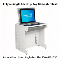 Bureau informatique rabattable, bureau semi-encastré, table de formation pour salle de classe électronique, bureau d'étudiant pour salle de classe et laboratoire informatique
