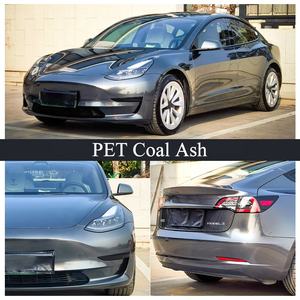 Film de protection de carrosserie en vinyle PVC brillant pour voiture - Gris foncé et noir mat, film changeant de couleur, anti-rayures - Product Image 5