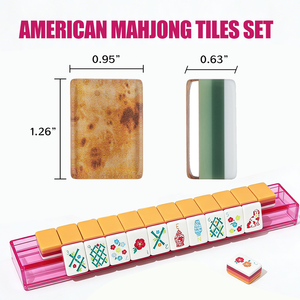 Mahjong en acrylique marbré gravé, design américain, transparent, vert-bleu, de luxe, personnalisé, multi-couches, en gros - Product Image 6