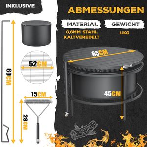 CE Certified Modern <b>Fire</b> Bowl <b>Grill</b> Grate-Safe Outdoor Garden Warmer <b>Wood</b> Burning <b>Fire</b> Pit Model F40702 Home Heating Cooking - Product Image 2