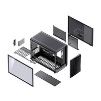 Boîtier PC de jeu Jonsbo D33 Micro-ATX, tour refroidie par eau, panneau latéral en verre, alimentation à branchement arrière, en acier, design discret