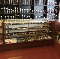Vitrine en verre 70 ''vitrine pour magasin de fumée vitrine en aluminium vitrine de comptoir en verre avec porte coulissante