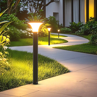 Lampadaire de jardin extérieur en acier inoxydable à énergie solaire, étanche IP65, décoratif, pour pelouse