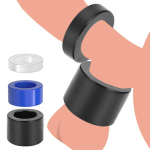 3 Stks/set Latex Duurzame Zwarte Siliconen Penis Haan Ring Dikke Mannen Ejaculatie Vertraging Zacht Rubber Ringen Seksspeeltjes Voor Mannen - Product Image 1