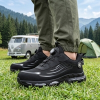 Chaussures de course à semelle épaisse avec coussin d'air et boucle rotative automatique, respirantes en mesh, pour hommes et femmes