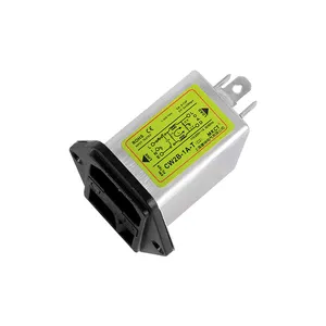 CW2B-1A/3A/6A/10A-T(D2) 115/250VAC Insert Connection Type Single-Phase EMI Power Filter With Fuse and Socket
