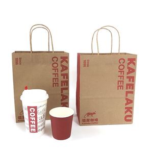 Bolsas de Papel Kraft Reciclado Personalizadas al por Mayor para Llevar, Impresión Offset, Logotipo Personalizado para Comida, Cafeterías, Sushi, Ensaladas, Leche - Product Image 4