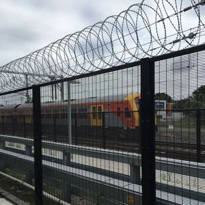 Secure Fence 358 Safety <strong>Barrier</strong> Panel Rigid Mesh Safety Fence razor Wire Prison Fence Prison Fence Dense Mesh Fence Panels - Product Image 1