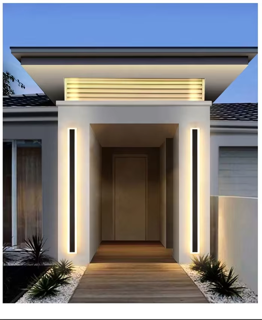 Highly Efficient Long Led Wall Light Ip65 Modern Outdoor Exterior Linear Strip Wall Lamp