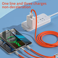 Cable de Carga Rápida USB C 3 en 1 de Silicona y Aleación de Zinc N1, Tipo C, Micro USB, 8 Pines, para Teléfono Tipo C, USBC