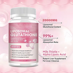 Private Label Vegan L-glutatione Superfood capsule integratore sbiancante della pelle alleggerimento Anti-invecchiamento antiossidante per adulti - Product Image 3