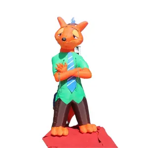 5m High Outdoor Advertising cartoon Inflatable Fox with LED Strip