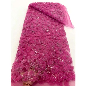 Venta directa Buen precio Perlas Flor Tela <span class=keywords><strong>de</strong></span> encaje Blanco Aso Oke Diseños para mujeres nigerianas Ropa <span class=keywords><strong>de</strong></span> <span class=keywords><strong>fiesta</strong></span> - Product Image 4