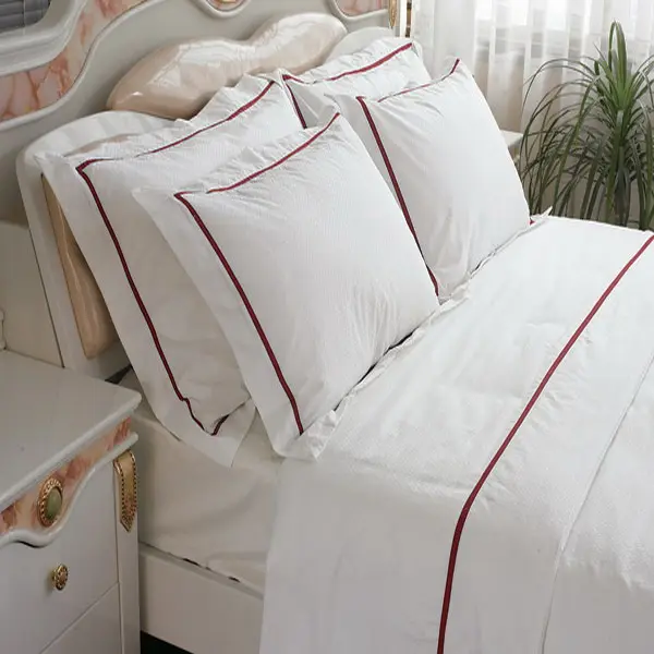 Parure de lit d'hôtel de luxe, ensemble de literie luxueux blanc en 100% coton, avec housse de couette et taies d'oreillers, 4 pièces ou 6 pièces