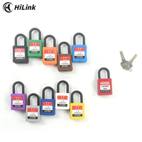 Verrou de sécurité à manille courte HiLink LOTO OEM, cadenas isolé en nylon multicolore, durable, déverrouillage par clé, vente en gros d'usine